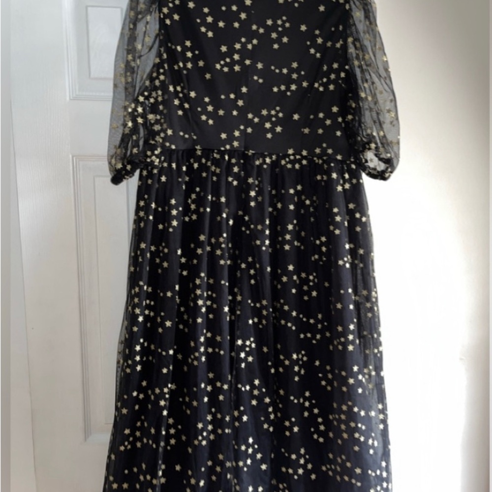 Like New, SHEIN Black with Gold Dress, Size 1XL - Picture 6 of 8